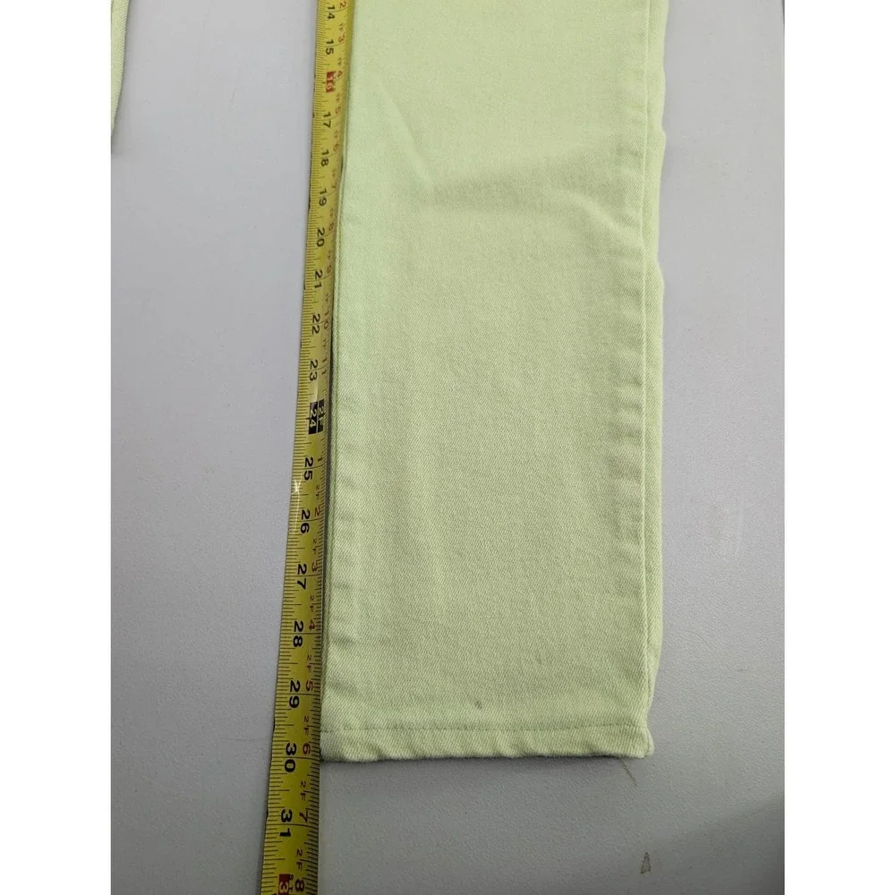 Y2K  Blue Light Cache Jeans Womens 25X30 Lime Green High Rise Made in Italy